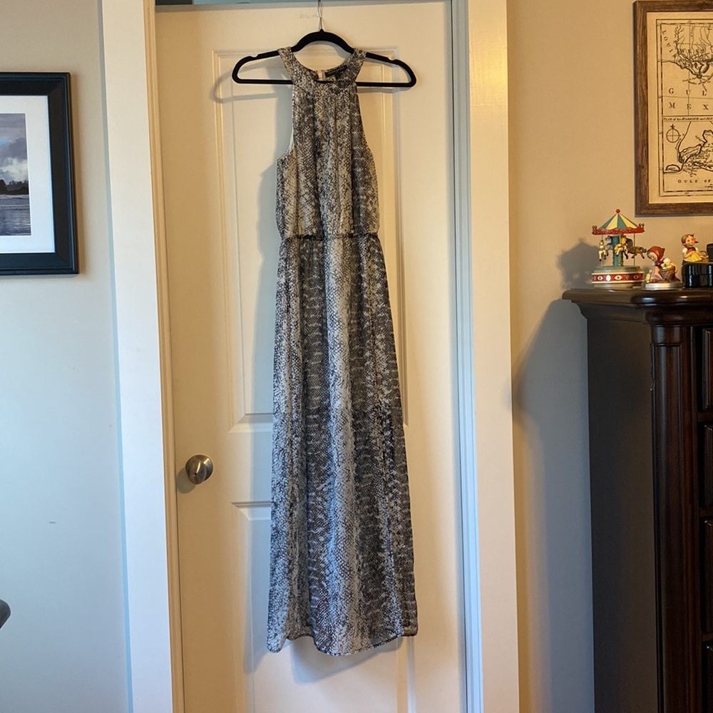 Banana Republic sheer animal print maxi/dress with left sided slit. Size 2.